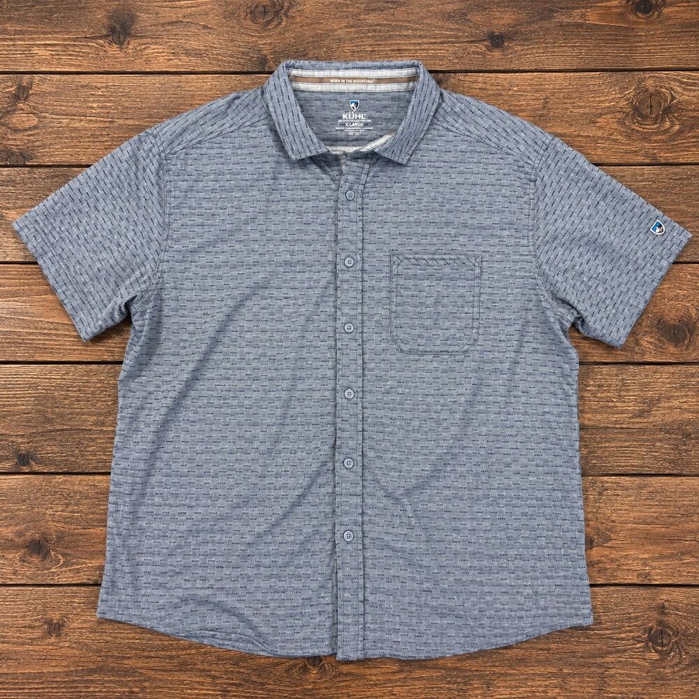 Kuhl Provok Men’s Short Sleeve Shirt Textured Button Up Outdoor Hike Trail Sz XL